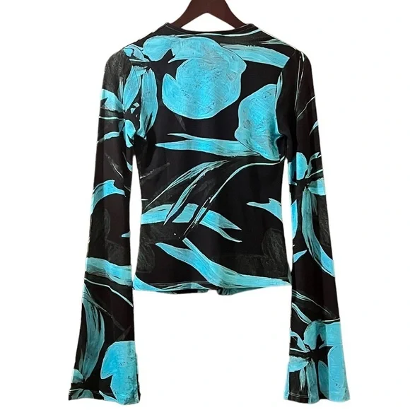 Louisa Ballou Cardigan Long Sleeve Ribbed Knit Y2K 90s Vintage Top Shirt Sz S - Picture 6 of 9